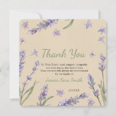 フローララベンダーグリーンリーサンキューメモリアルカード 招待状 (正面)