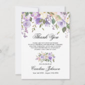 フローララベンダーサンキュー悔やみや弔慰メモリアル祈りの言葉 サンキューカード (正面)