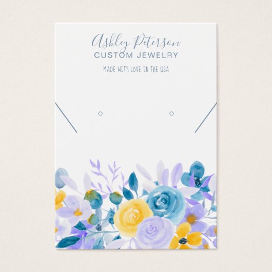 フローララベンダージュエリーイヤリングネックレスディスプレイ (正面)