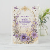 フローララベンダーパープルウォーター結婚カラー 招待状 (スタンド正面)