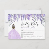 フローララベンダーパープルキンセアニェラRSVPカード 出欠カード (正面)