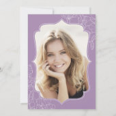 フローララベンダーパープルフォト30th誕生日パーティー 招待状 (裏面)