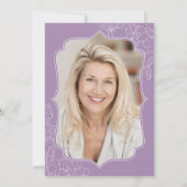 フローララベンダーパープルフォト60th誕生日パーティー 招待状 (裏面)