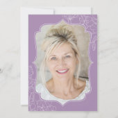 フローララベンダーパープルフォト70th誕生日パーティー 招待状 (裏面)