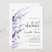 フローララベンダーパープルモダン庭園の結婚式 招待状 (正面/裏面)