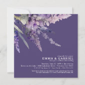 フローララベンダーパープル結婚スクエア 招待状 (正面)