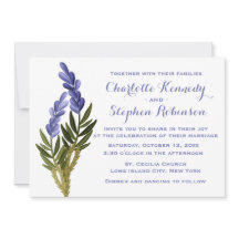 フローララベンダーフラワーパープル結婚式招待状