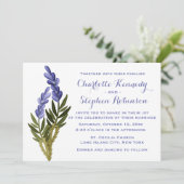 フローララベンダーフラワーパープル結婚式招待状 招待状 (スタンド正面)