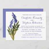 フローララベンダーフラワーパープル結婚式招待状 招待状 (正面/裏面)