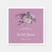 フローララベンダーブライダルシャワー スタンダードカクテルナプキン (正面)