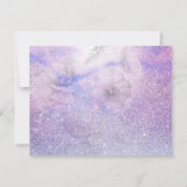 *~*フローララベンダーブルーグリッターエレガントウェディング 出欠カード (裏面)