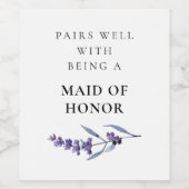 フローララベンダーメイド・オブ・オーナー（花嫁付き添い人）案 ワインラベル (シングルラベル)