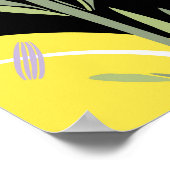 フローララベンダーレモンヴィンテージイラストレーション ポスター (角)