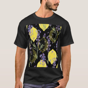 フローララベンダーレモンヴィンテージイラストレーション Tシャツ