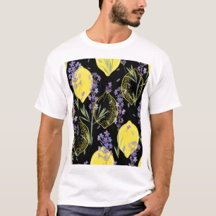 フローララベンダーレモンヴィンテージイラストレーション Tシャツ