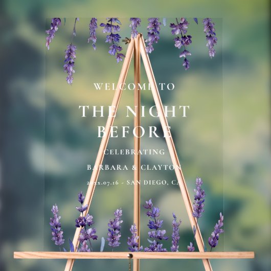 フローララベンダー歓迎の前夜澄ん アクリルサイン (ニュートラル)