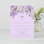 フローララベンダー水色バラ金ゴールド確認 招待状 (スタンド正面)