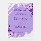 フローララベンダー薄紫ムスリムニッカウェルカムサイン アクリルサイン (正面)