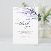 フローララベンダー薄紫植物野草結婚ズ サンキューカード (スタンド正面)