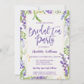 フローララベンダー&金ゴールドブライダルシャワーティー 招待状 (正面)