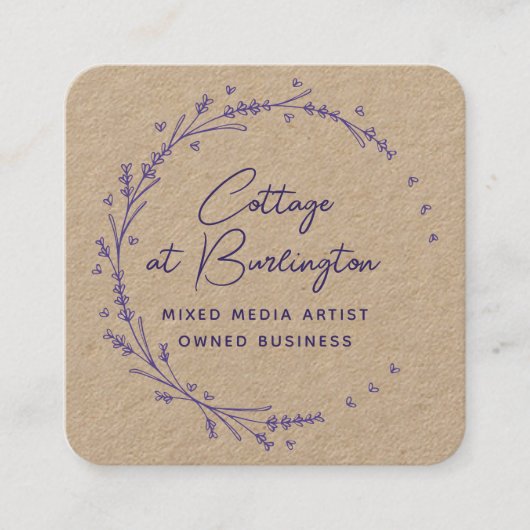 フローララベ素朴ンダーハートリース スクエア名刺 (正面)