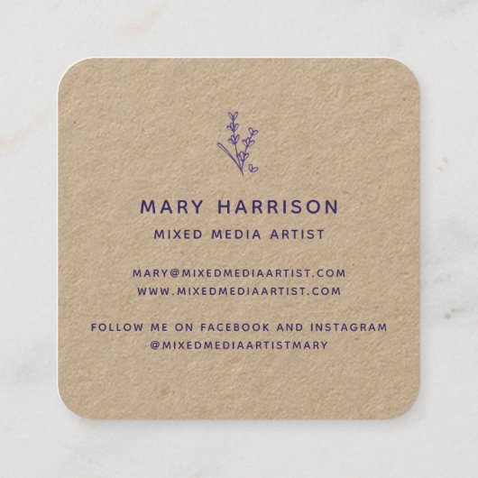 フローララベ素朴ンダーハートリース スクエア名刺 (裏面)