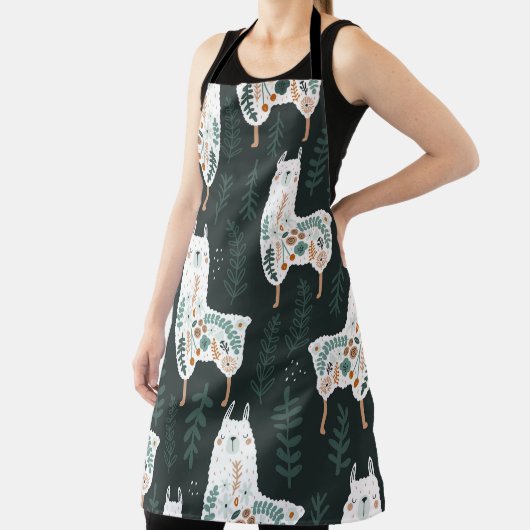 フローララマかわいいヴィンテージテクスチャ エプロン (インサイチュ)