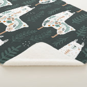 フローララマかわいいヴィンテージテクスチャ シェルパブランケット (3/4)