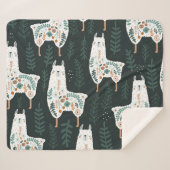 フローララマかわいいヴィンテージテクスチャ シェルパブランケット (正面(横))