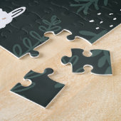 フローララマかわいいヴィンテージテクスチャ ジグソーパズル (側面)