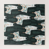 フローララマかわいいヴィンテージテクスチャ ジグソーパズル (横)