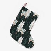 フローララマかわいいヴィンテージテクスチャ スモールクリスマスストッキング (正面 (吊り時))