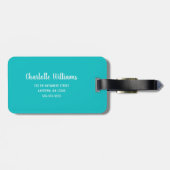 フローララマアルパカティール(緑がかった色) パーソナライズされた ラゲッジタグ (裏面横)