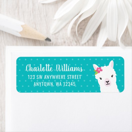 フローララマアルパカティール(緑がかった色)差出人住所 ラベル (インサイチュ)