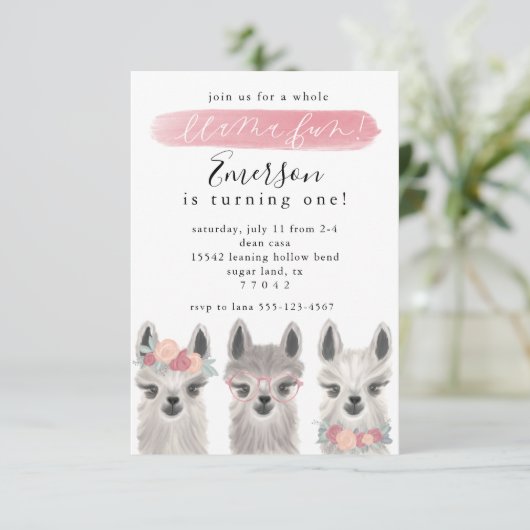 フローララマ誕生日パーティーの招待 セーブザデート (スタンド正面)