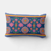 フローラランゴリ縁どパターン、ブルーランバーピロー ランバークッション (裏面)