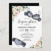 フローラランジェリーシャワーランジェリーパーティの招待状 招待状 (正面/裏面)