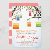 フローラランタンバードブライダルシャワー招待状 招待状 (正面/裏面)