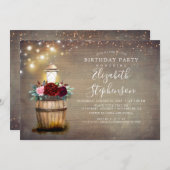 フローラランタン素朴カントリー秋誕生会 招待状 (正面/裏面)