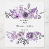 フローラランブライダルシャワーカップル結婚ズ ワインラベル (シングルラベル)