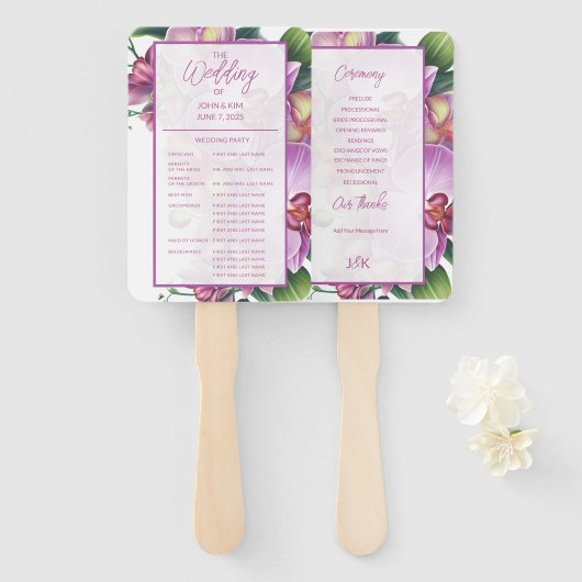 フローララン結婚式 プログラムファンのセット ハンドファン (正面&裏面)
