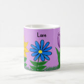 フローララヴパーソナライズされたパープルマグズ コーヒーマグカップ (中央)