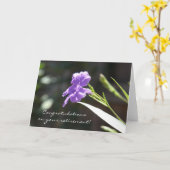 フローラリタイアカード、太陽の光の紫の開花 カード (黄色い花)