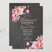 フローラリタイアディナー女子パーティーピンク 招待状 (正面/裏面)