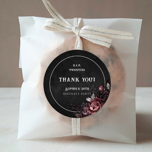フローラリッピング20s 30th誕生日パーティーありがとう ラウンドシール