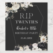 フローラリッピング20s 30th誕生日パーティー ワインラベル (シングルラベル)