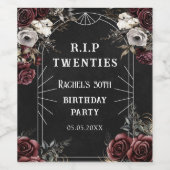 フローラリッピング20s 30th誕生日パーティー ワインラベル (シングルラベル)