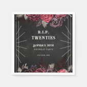 フローラリップ20s 30th誕生日パーティーペーパーNapkin スタンダードカクテルナプキン (正面)