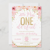 フローラリッ恋しく思トル・オネダーフル1歳の金ゴールド 招待状 (正面)