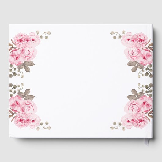 フローラリトルカボチャ女の子ベビシャワーピンクの花 ゲストブック (裏面)